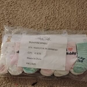 Baby Socks Set in Pink, Green, and White